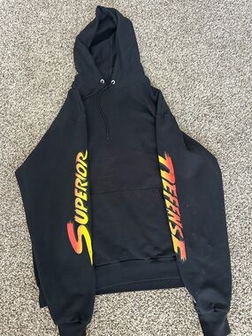 Superior Defense Street Fighter Black Hoodie LARGE